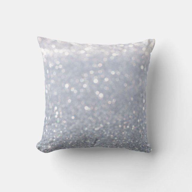 shiny of silver glitter abstract background cushion (Front)