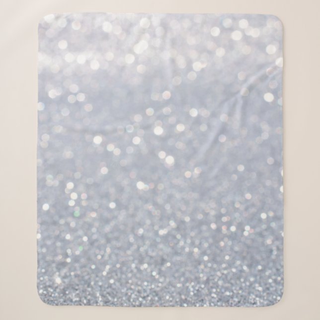 shiny of silver glitter abstract background sherpa blanket (Front)