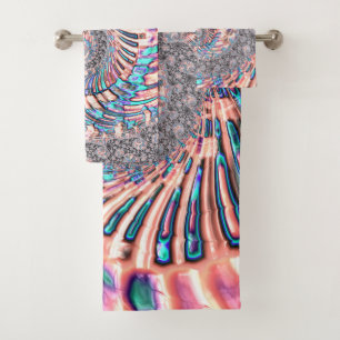 Shiny Pastel Fractal Bath Towel Set