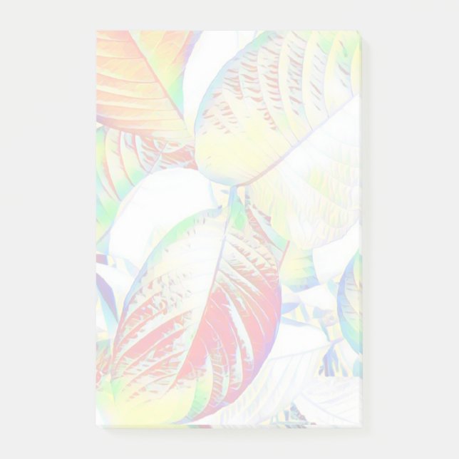 Shiny Pastel Leaves Post-It Notes (Front)
