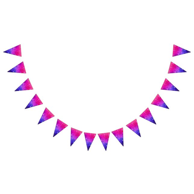 Shiny Pink Blue Background Bunting (All)