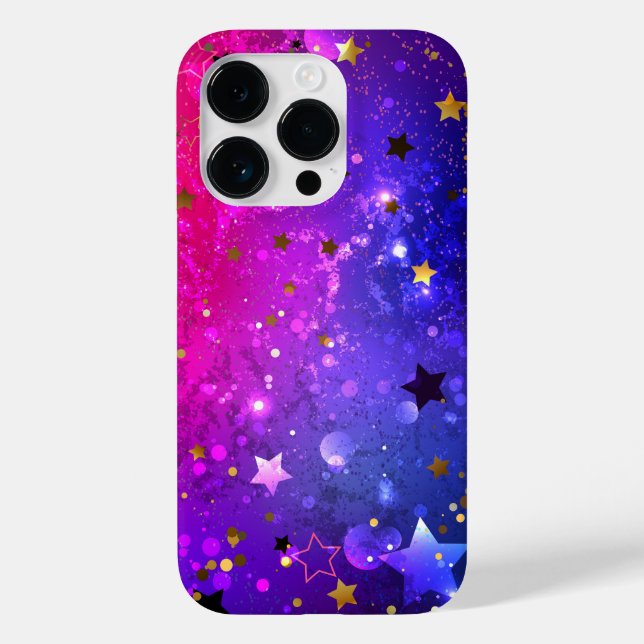 Shiny Pink Blue Background Case-Mate iPhone Case (Back)