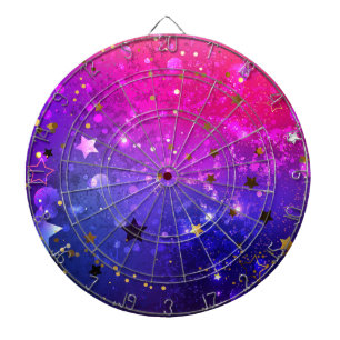Shiny Pink Blue Background Dartboard