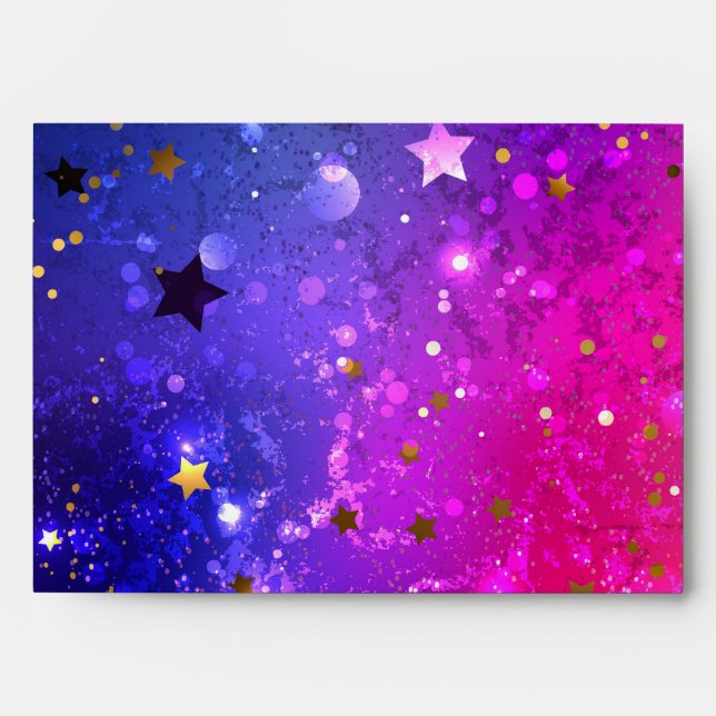 Shiny Pink Blue Background Envelope (Front)