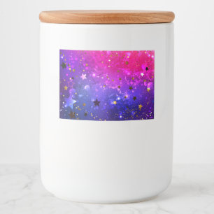 Shiny Pink Blue Background Food Label