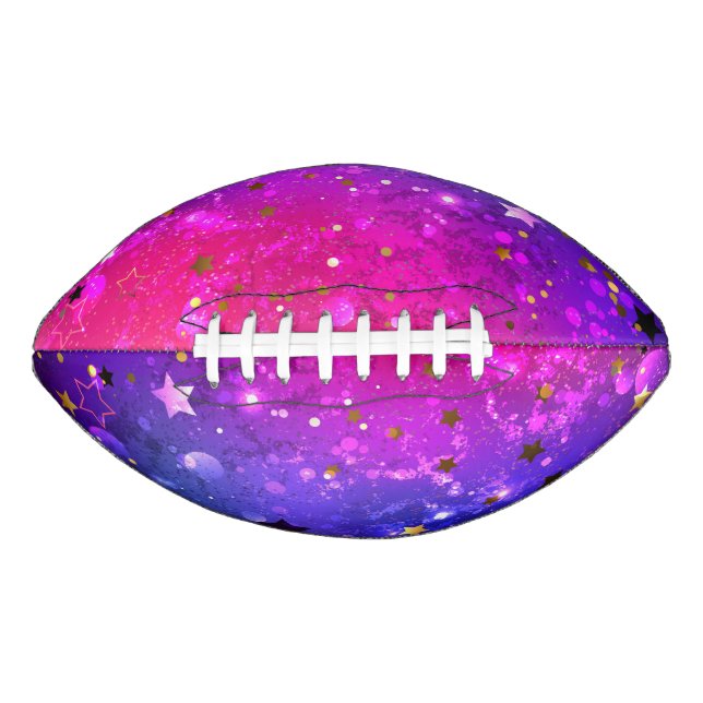 Shiny Pink Blue Background Football (Front)