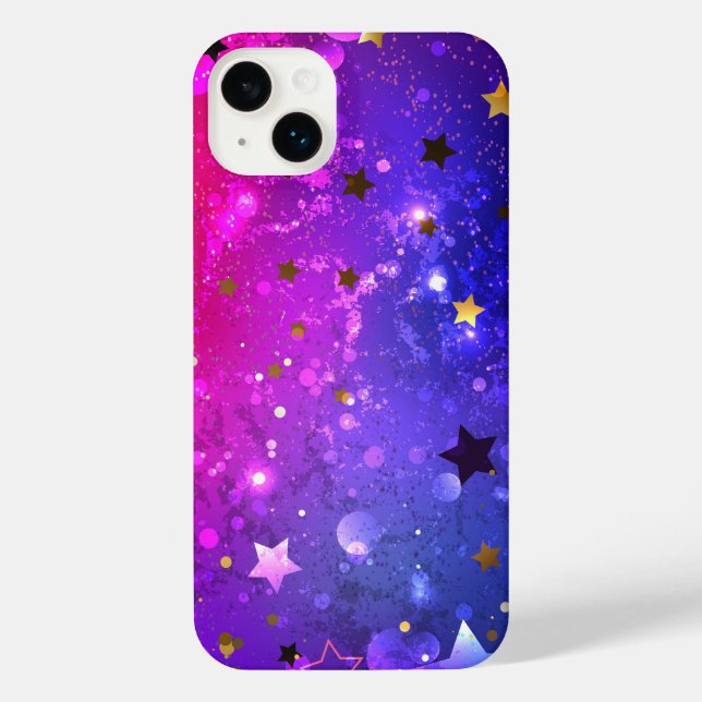 Shiny Pink Blue Background iPhone Case (Back)