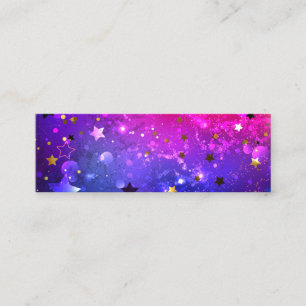 Shiny Pink Blue Background Mini Business Card