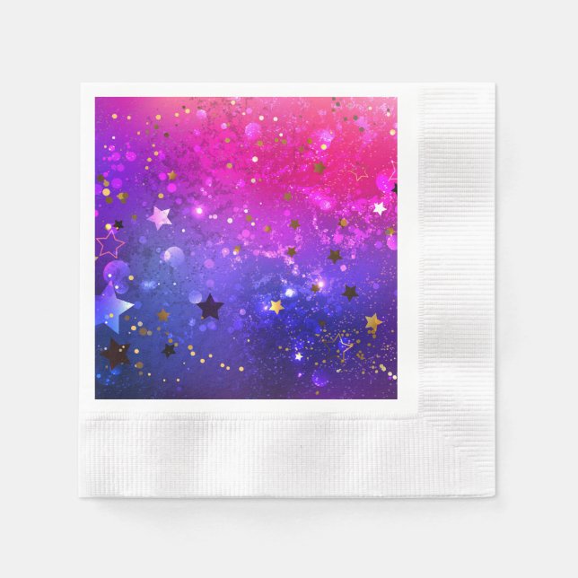 Shiny Pink Blue Background Napkin (Front)