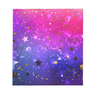 Shiny Pink Blue Background Notepad