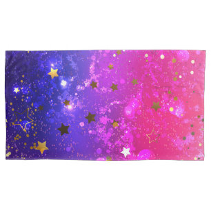 Shiny Pink Blue Background Pillowcase
