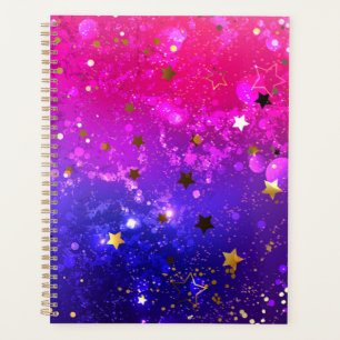 Shiny Pink Blue Background Planner