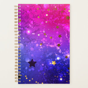 Shiny Pink Blue Background Planner