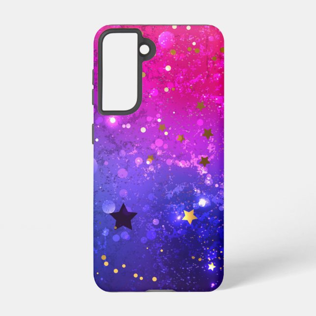 Shiny Pink Blue Background Samsung Galaxy S21 Case (Back)
