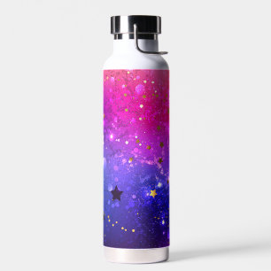 Shiny Pink Blue Background Water Bottle