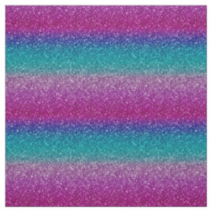 Shiny Pink Blue Teal Ombre Sparkle Fabric