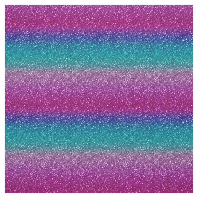 Shiny Pink Blue Teal Ombre Sparkle Fabric (Swatch)