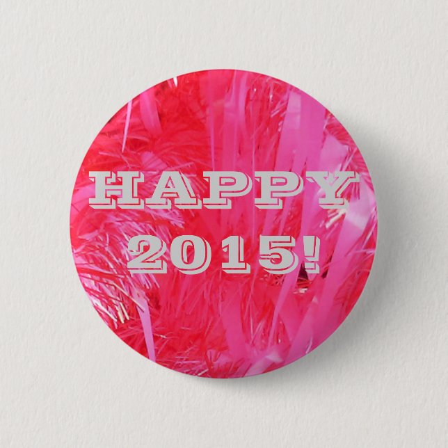 Shiny Pink Christmas Tree 6 Cm Round Badge (Front)