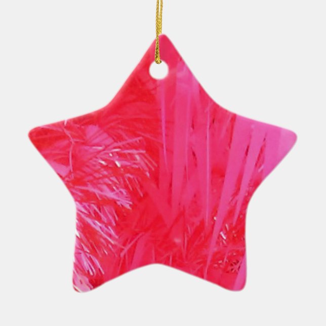 Shiny Pink Christmas Tree Ceramic Tree Decoration (Front)