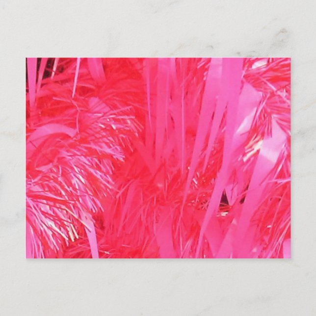 Shiny Pink Christmas Tree Holiday Postcard (Front)