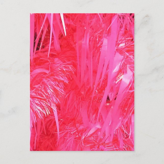 Shiny Pink Christmas Tree Holiday Postcard (Front)