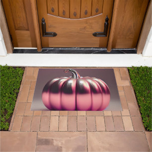 Shiny Pink Pumpkin Doormat