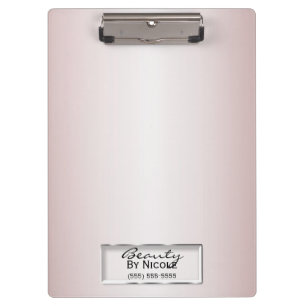 Shiny Pink Rose Glam Marble Modern Personalised Clipboard