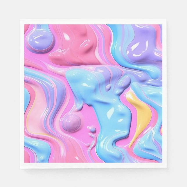 Shiny Plastic Bubble Abstract Napkin (Front)