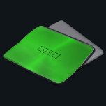 Shiny polished green metallic background laptop sleeve<br><div class="desc">Elegant modern green tones polished metallic texture print. Optional monogram.</div>