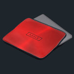 Shiny polished red metallic background laptop sleeve<br><div class="desc">Elegant modern red tones polished metallic texture print. Optional monogram.</div>