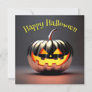 Shiny Pumpkin Halloween Card