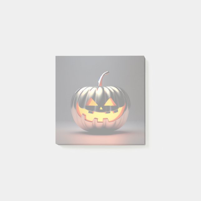 Shiny Pumpkin Halloween Post-it Notes (Front)