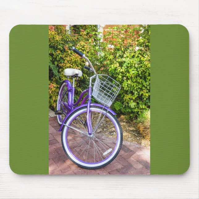 Shiny Purple Bicycle Ready for a Ride Mouse Pad (Front)