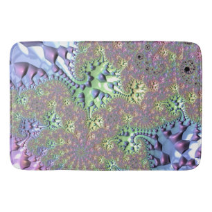 Shiny Rainbow Fractal Bath Mat