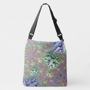 Shiny Rainbow Fractal Crossbody Bag