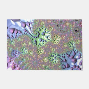Shiny Rainbow Fractal Doormat
