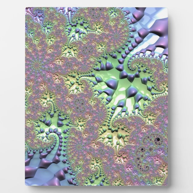 Shiny Rainbow Fractal Plaque (Front)