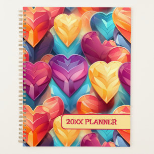 Shiny Rainbow Hearts Planner