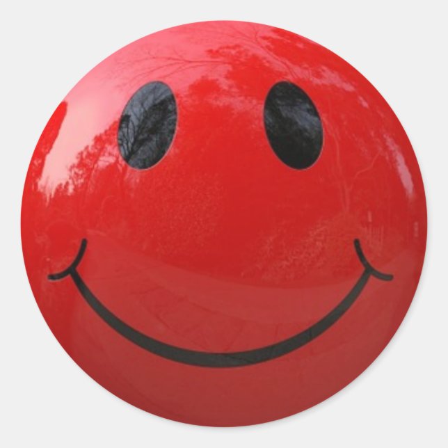 Shiny Red Face Sticker (Front)