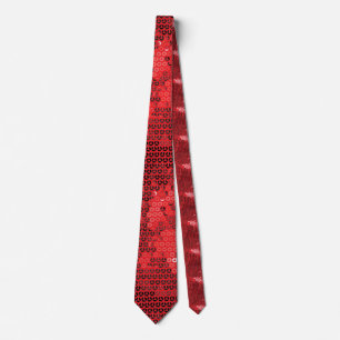 shiny red sequins tie