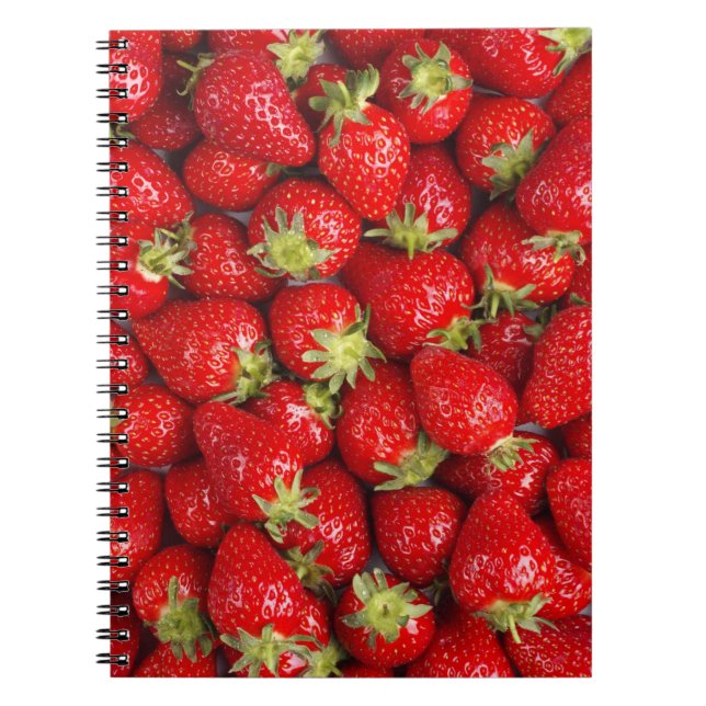 Shiny Red Strawberries Notebook (Front)