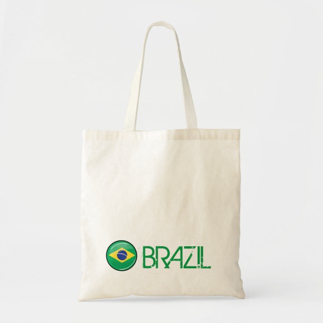 Shiny Round Brazilian Flag Tote Bag (Front)