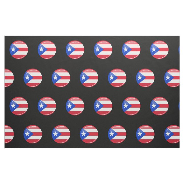 Shiny Round Puerto Rican Flag Fabric (Fat Quarter)
