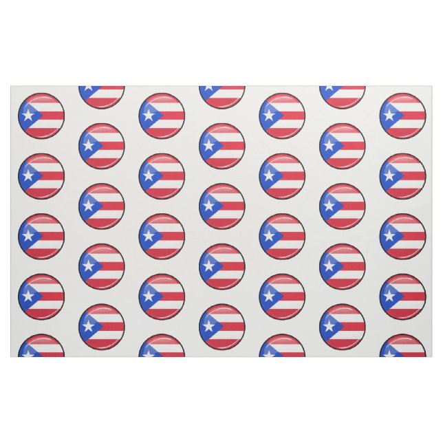 Shiny Round Puerto Rican Flag Fabric (Fat Quarter)