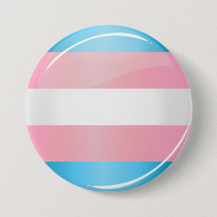 Shiny Round Transgender Pride Flag 7.5 Cm Round Badge