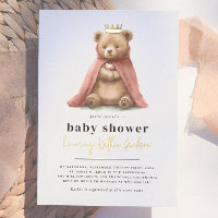 Shiny Royal Teddy Bear Princess Girl Baby Shower
