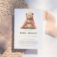 Shiny Royal Teddy Bear Princess Girl Baby Shower