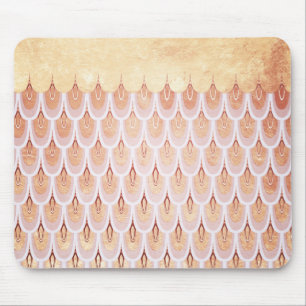 Shiny Salmon Pink Glitter Mermaid Fish Scales Mouse Pad