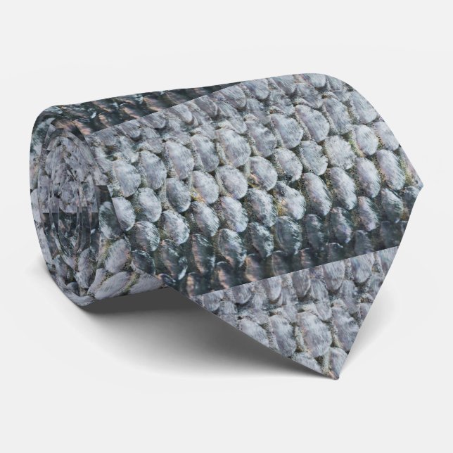 Shiny Salmon Scales Tie (Rolled)