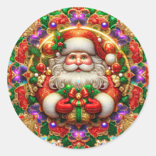 ~ SHINY SANTA Christmas ~ Classic Round Sticker